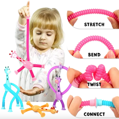 Suction Telescopic Giraffe Set 4 pcs – Fun, Stretchy, and Stress-Free!