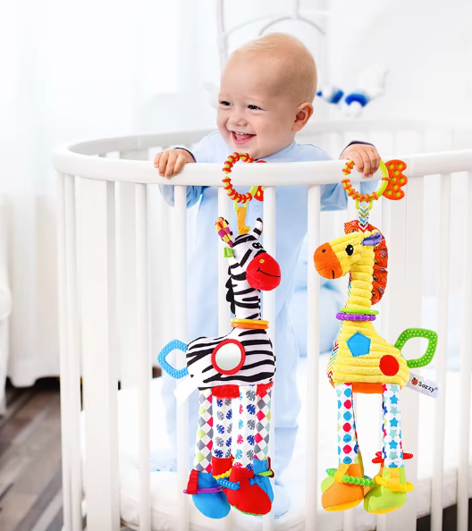 Multi-activity Giraffe & Zebra Rattles – A Gentle Delight for Little Hands!