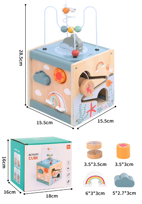 Kids 5-in-1 Activity Cube – A World of Learning & Fun!