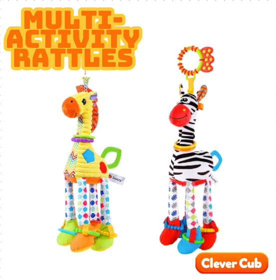 Multi-activity Giraffe & Zebra Rattles – A Gentle Delight for Little Hands!