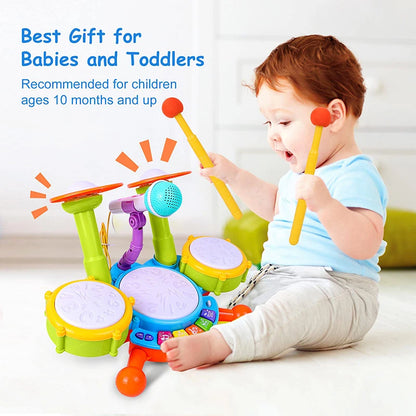 Drum Set with Microphone – A Musical Wonderland for Toddlers!