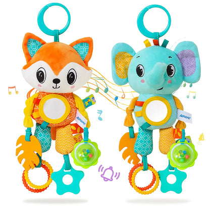 Multi-activity Elephant & Fox Rattles – A Gentle Delight for Little Hands!