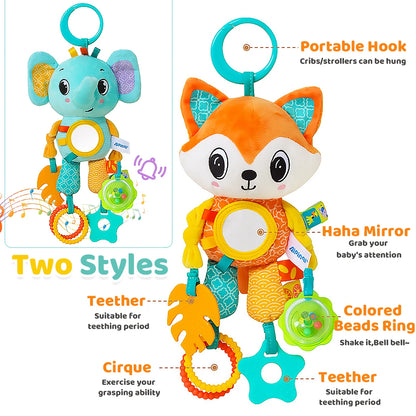 Multi-activity Elephant & Fox Rattles – A Gentle Delight for Little Hands!