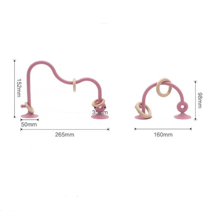 Silicone Roller Coaster with Wooden Rings - Teether Toy - Comfort Meets Creativity