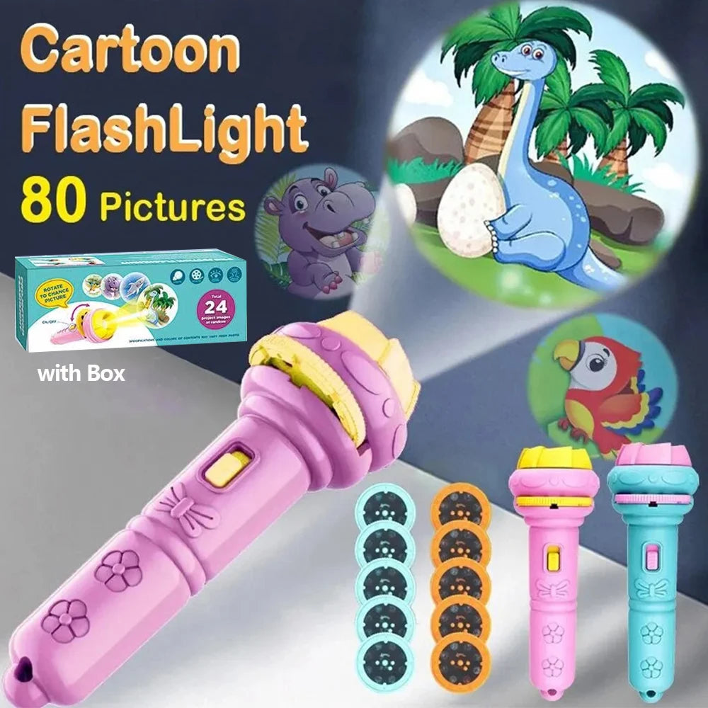 Cartoon Projection Flashlight: Ignite Imagination & Learning!