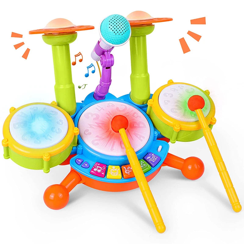 Drum Set with Microphone – A Musical Wonderland for Toddlers!