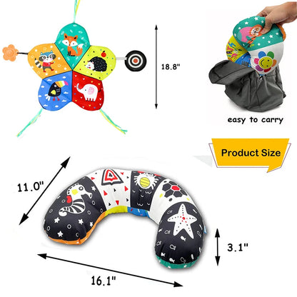 Interactive Tummy Time Pillow –  Double-Sided - A Sensory Wonderland for Your Little One!