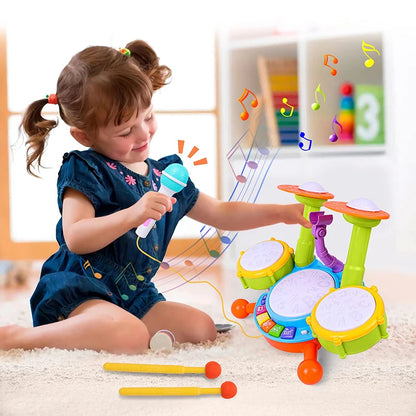 Drum Set with Microphone – A Musical Wonderland for Toddlers!