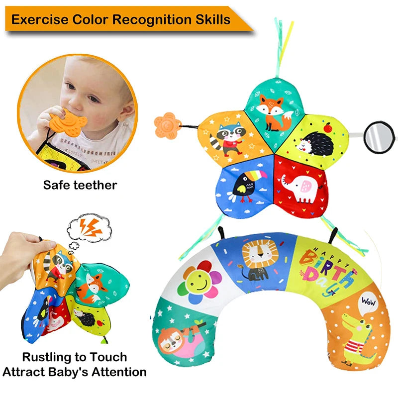 Interactive Tummy Time Pillow –  Double-Sided - A Sensory Wonderland for Your Little One!